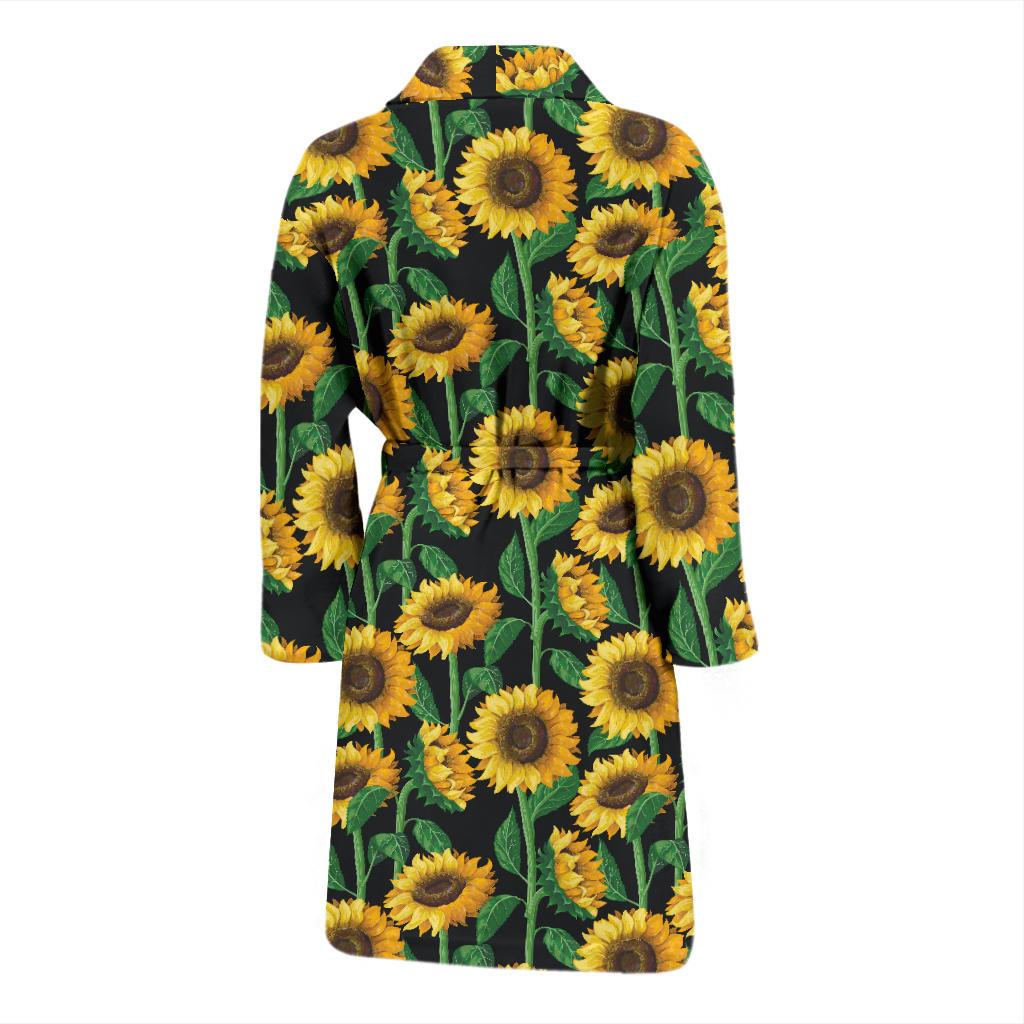 Sunflower Realistic Print Pattern Men Bath Robe-JTAMIGO.COM