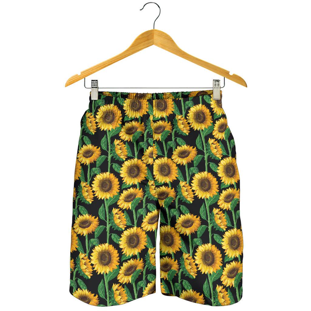 Sunflower Realistic Print Pattern Mens Shorts-JTAMIGO.COM