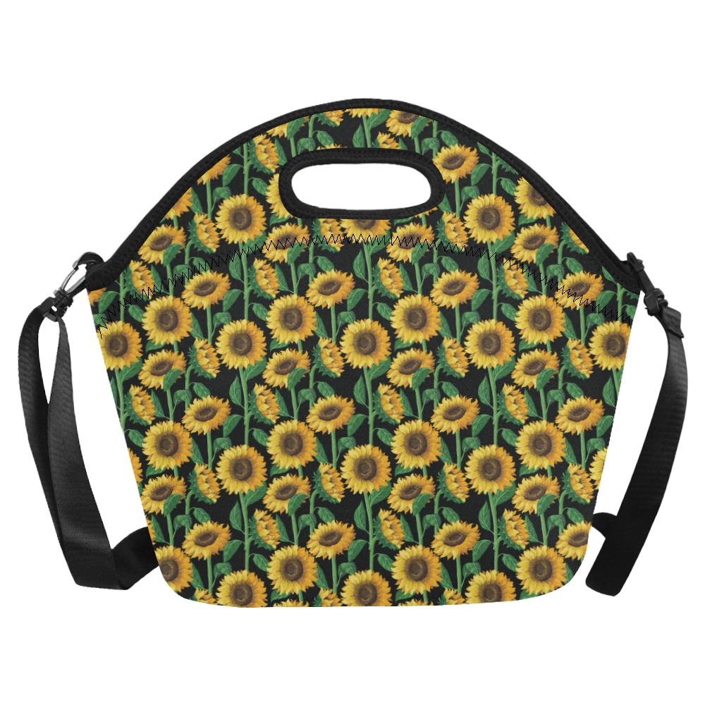 Sunflower Realistic Print Pattern Neoprene Lunch Bag (Model 1669)(Large)-JTAMIGO.COM
