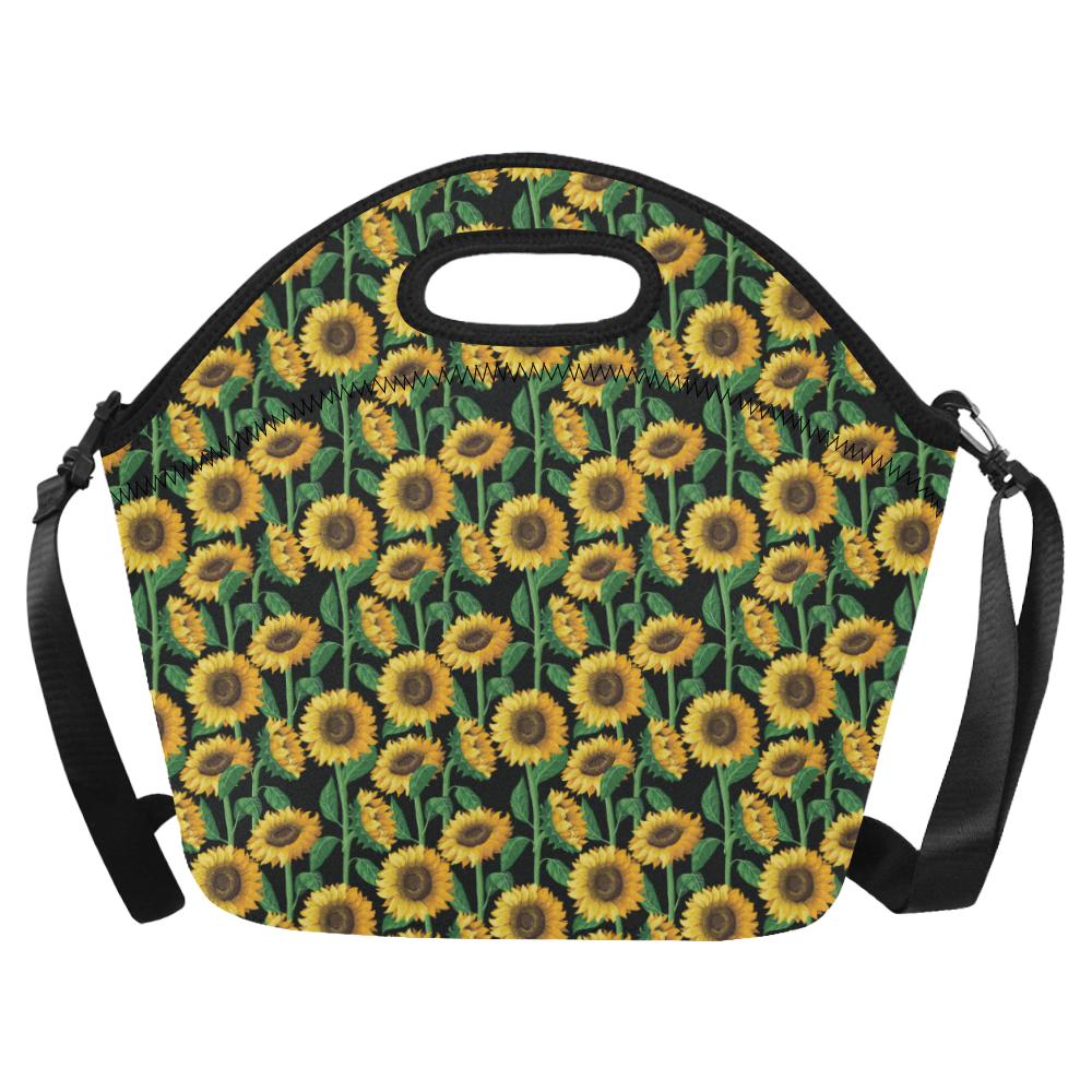 Sunflower Realistic Print Pattern Neoprene Lunch Bag (Model 1669)(Large)-JTAMIGO.COM