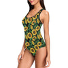 Sunflower Realistic Print Pattern One Piece Swimsuit-JTAMIGO.COM