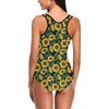 Sunflower Realistic Print Pattern One Piece Swimsuit-JTAMIGO.COM