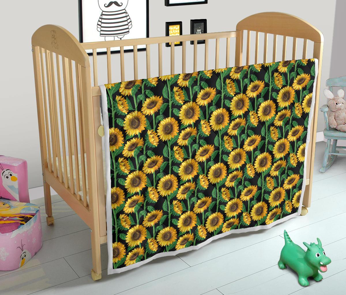 Sunflower Realistic Print Pattern Premium Quilt-JTAMIGO.COM