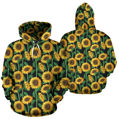 Sunflower Realistic Print Pattern Pullover Hoodie