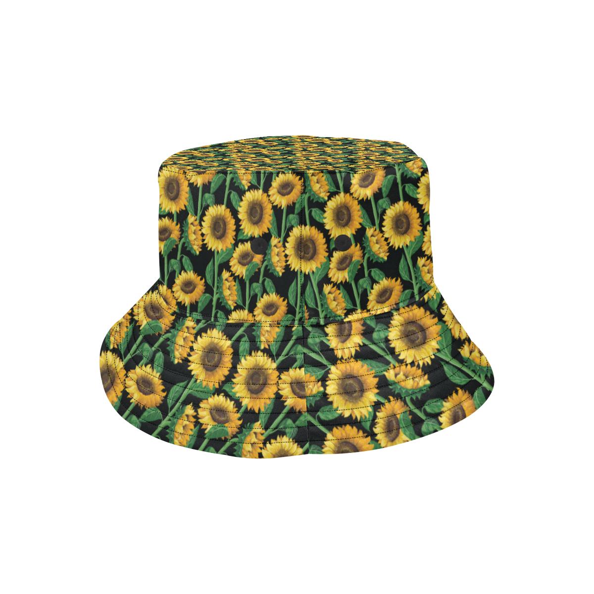 Sunflower Realistic Print Pattern Unisex Bucket Hat