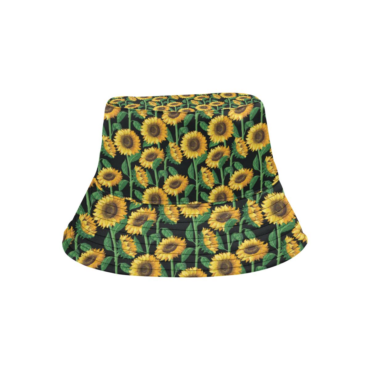 Sunflower Realistic Print Pattern Unisex Bucket Hat