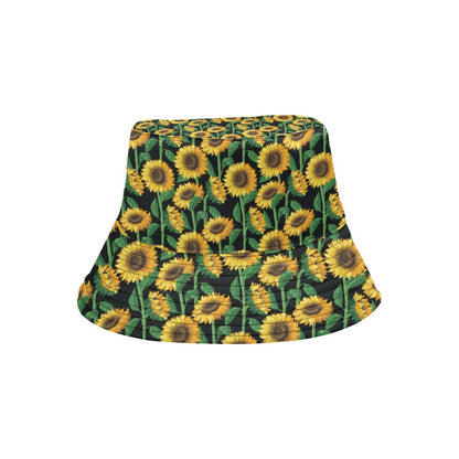 Sunflower Realistic Print Pattern Unisex Bucket Hat