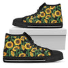 Sunflower Realistic Print Pattern Women High Top Shoes