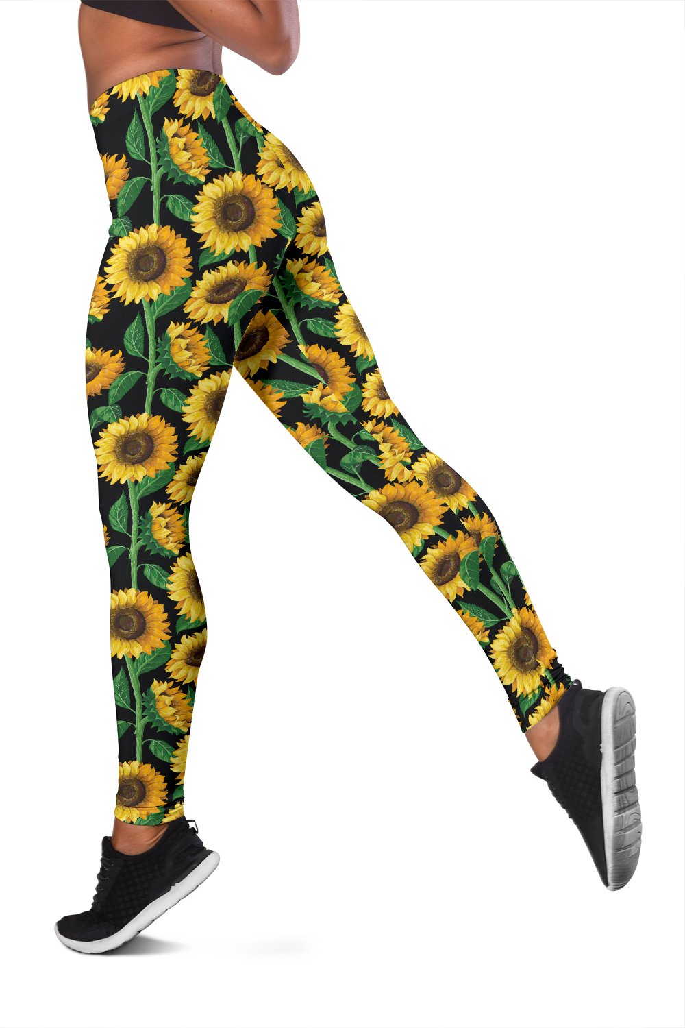 Sunflower Realistic Print Pattern Women Leggings