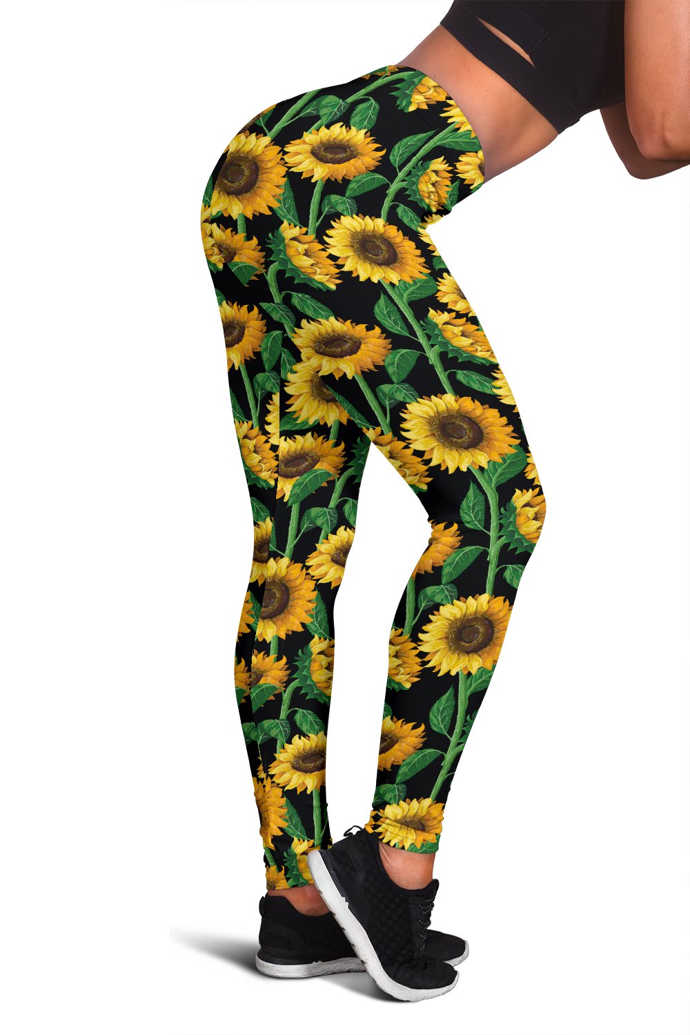 Sunflower Realistic Print Pattern Women Leggings