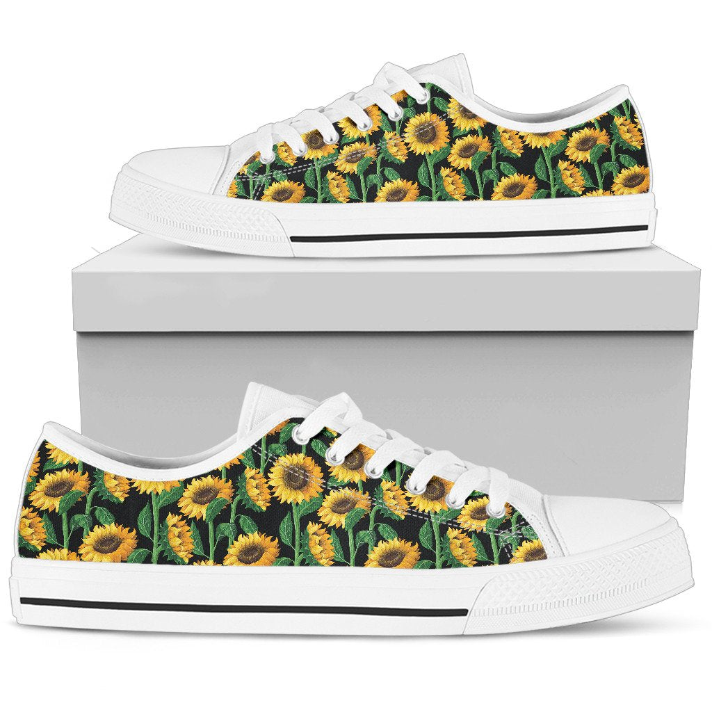 Sunflower Realistic Print Pattern Women Low Top Shoes-JTAMIGO.COM