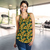 Sunflower Realistic Print Pattern Women Racerback Tank Top