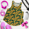 Sunflower Realistic Print Pattern Women Racerback Tank Top