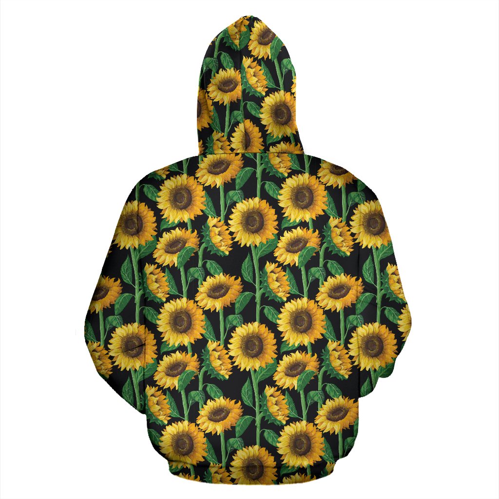 Sunflower Realistic Print Pattern Zip Up Hoodie