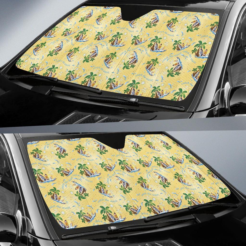 Surf Catch the Wave Design Car Sun Shade For Windshield