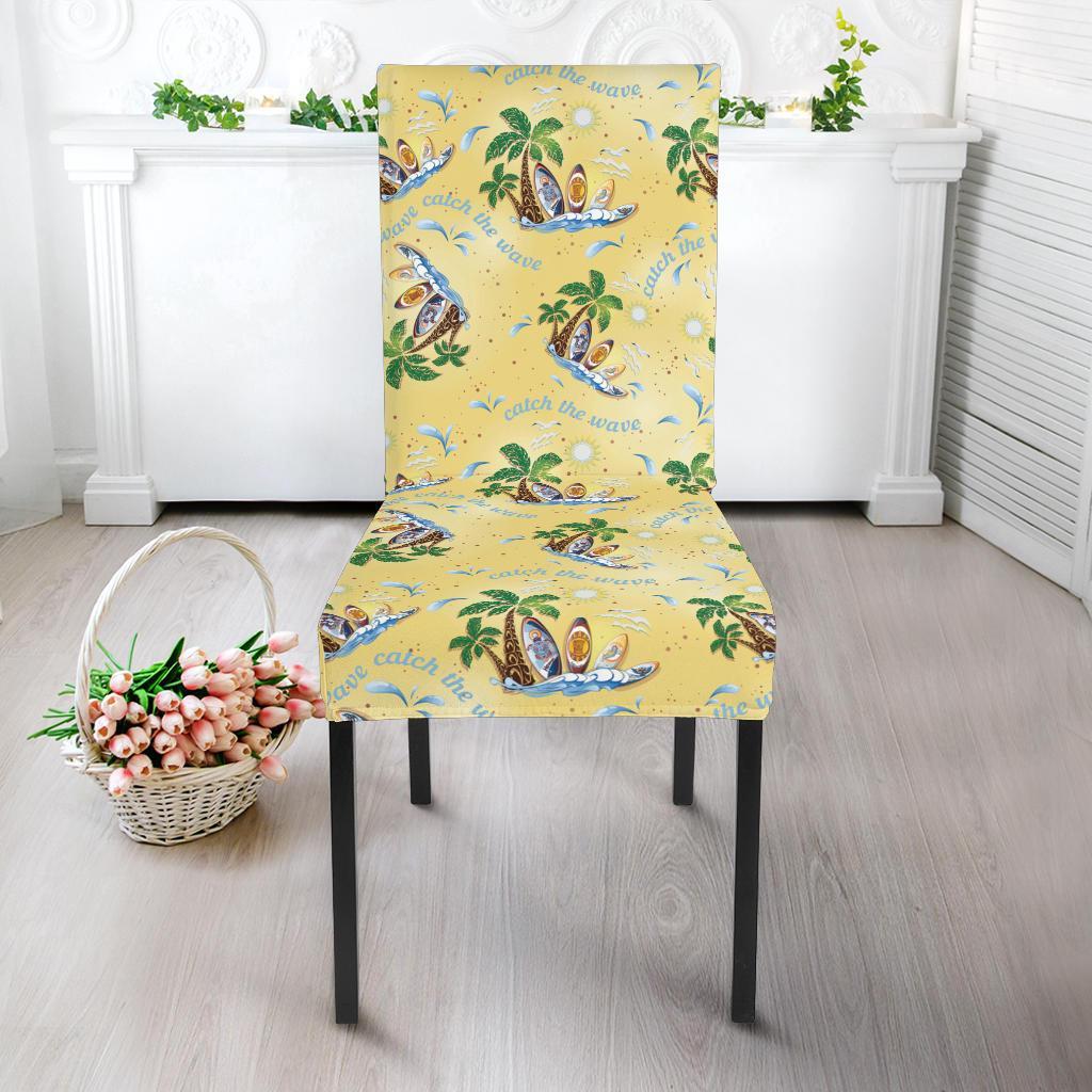 Surf Catch the Wave Design Dining Chair Slipcover-JTAMIGO.COM