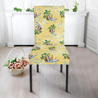 Surf Catch the Wave Design Dining Chair Slipcover-JTAMIGO.COM