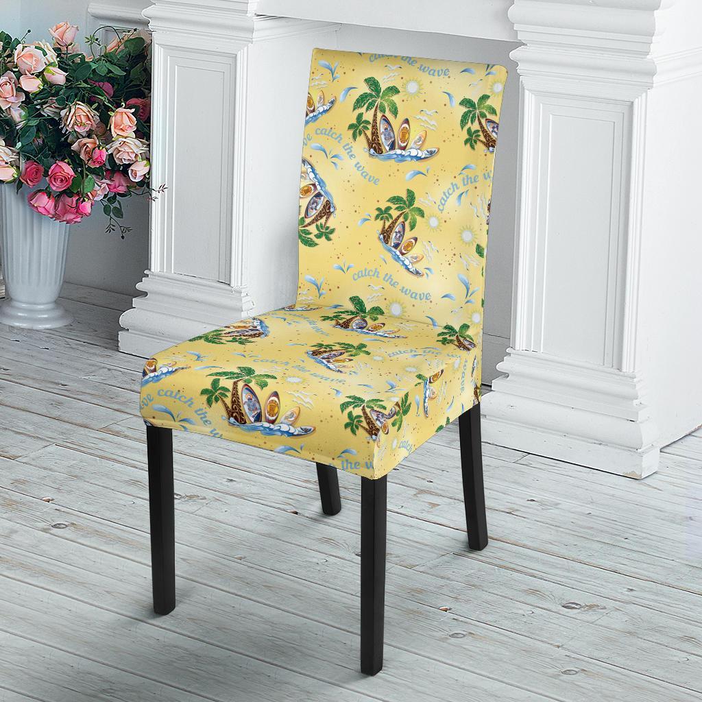 Surf Catch the Wave Design Dining Chair Slipcover-JTAMIGO.COM