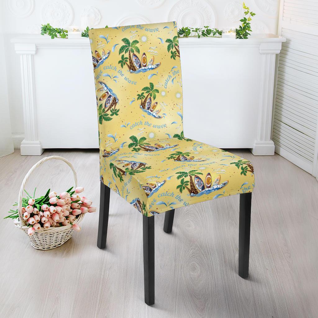 Surf Catch the Wave Design Dining Chair Slipcover-JTAMIGO.COM