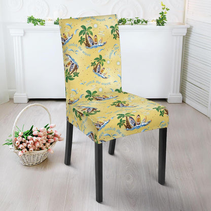 Surf Catch the Wave Design Dining Chair Slipcover-JTAMIGO.COM