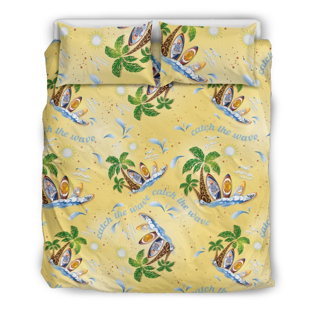 Surf Catch The Wave Design Duvet Cover Bedding Set