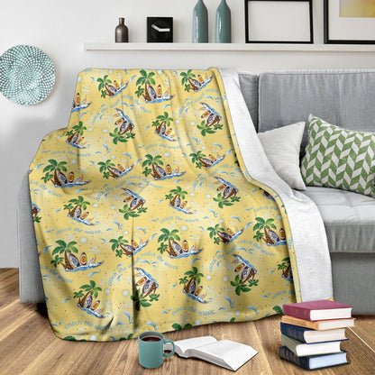 Surf Catch the Wave Design Fleece Blanket