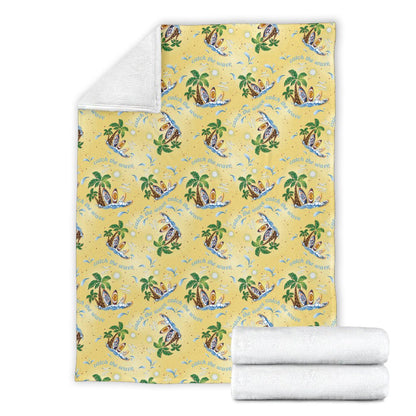Surf Catch the Wave Design Fleece Blanket