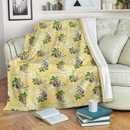 Surf Catch the Wave Design Fleece Blanket