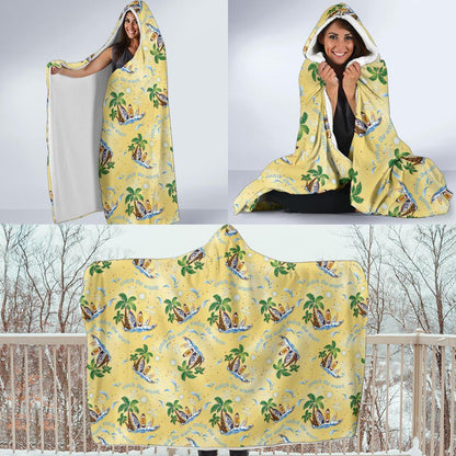 Surf Catch the Wave Design Hooded Blanket-JTAMIGO.COM