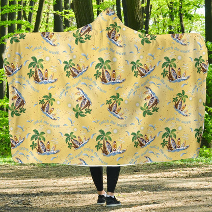 Surf Catch the Wave Design Hooded Blanket-JTAMIGO.COM