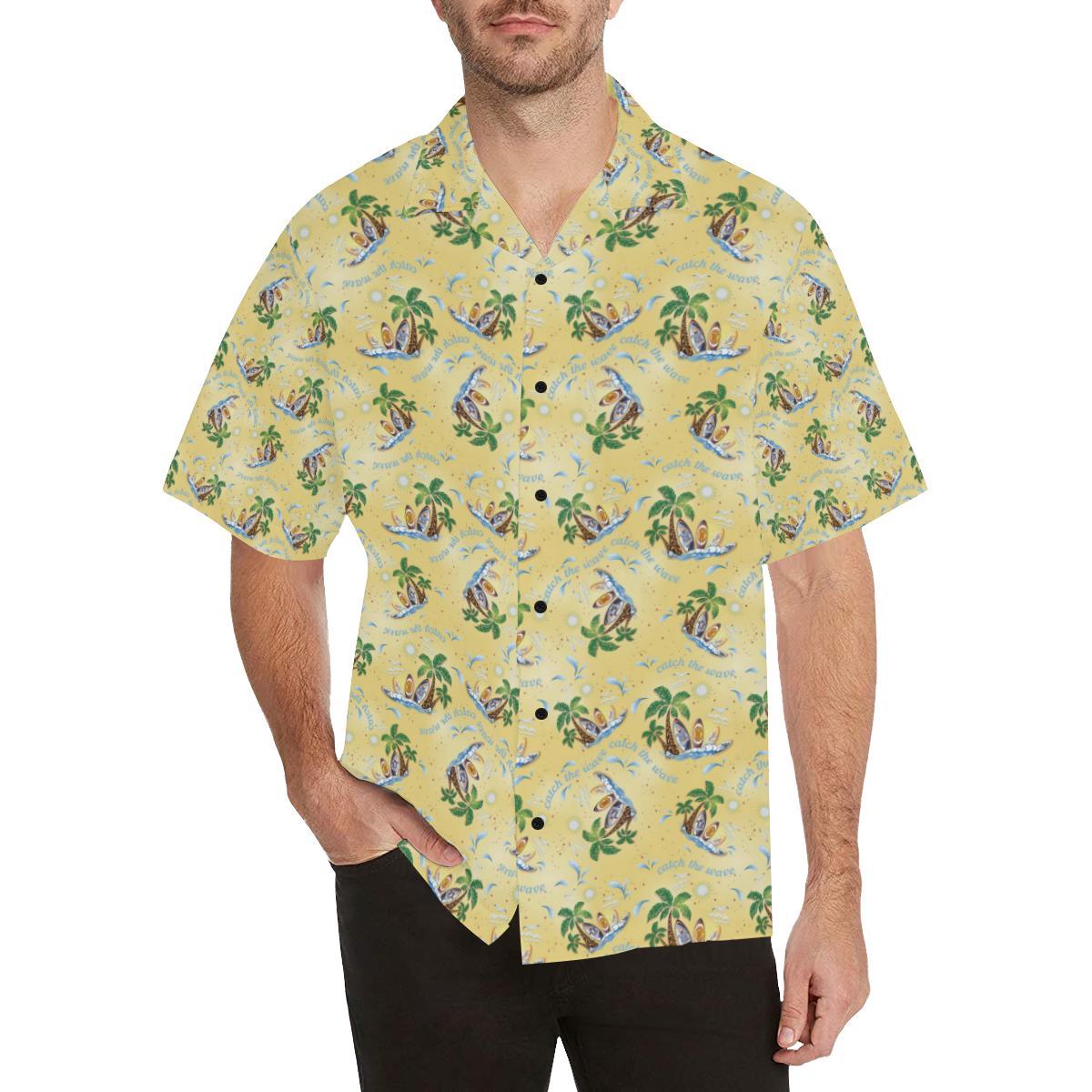 Surf Catch the Wave Design Men Aloha Hawaiian Shirt