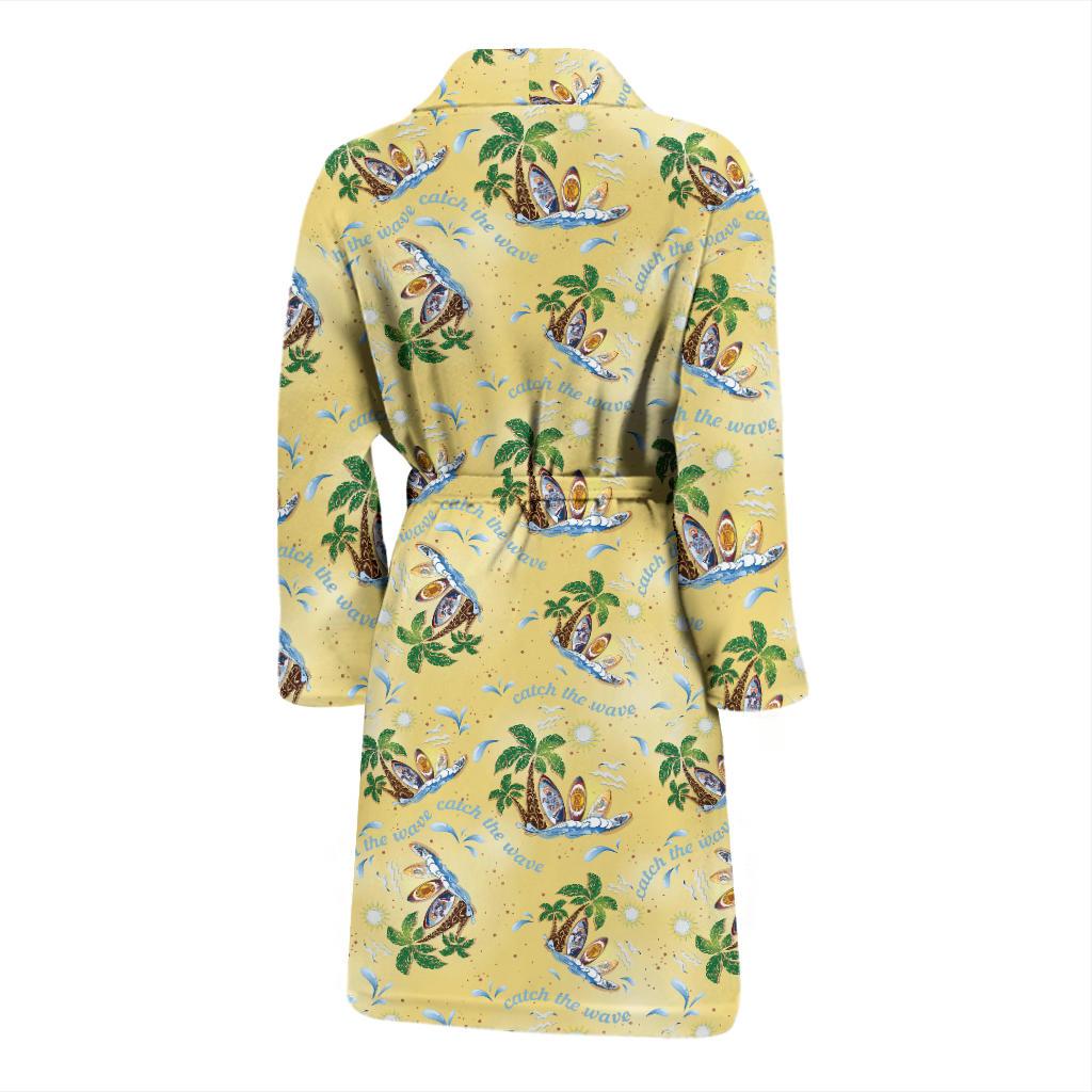 Surf Catch the Wave Design Men Bath Robe-JTAMIGO.COM