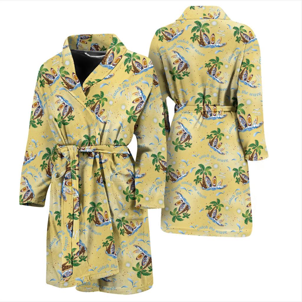 Surf Catch the Wave Design Men Bath Robe-JTAMIGO.COM