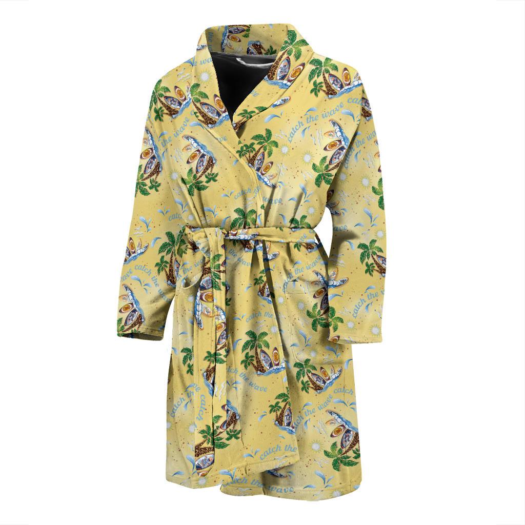 Surf Catch the Wave Design Men Bath Robe-JTAMIGO.COM