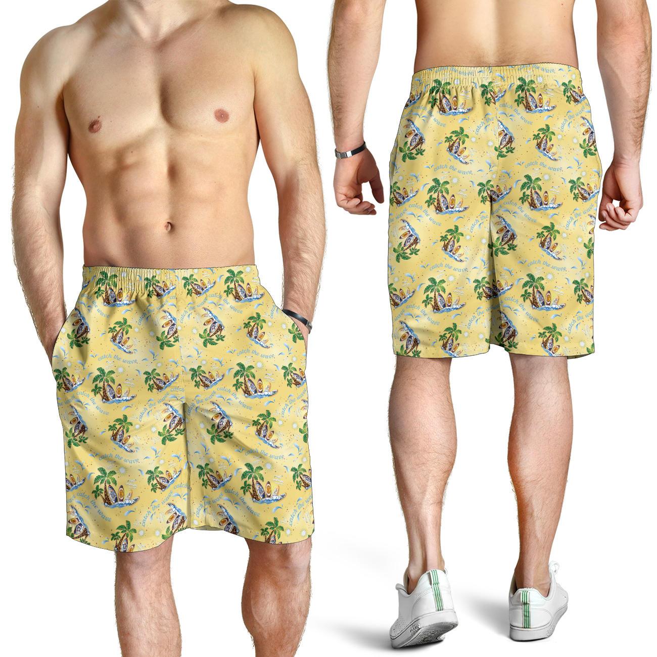 Surf Catch the Wave Design Mens Shorts-JTAMIGO.COM