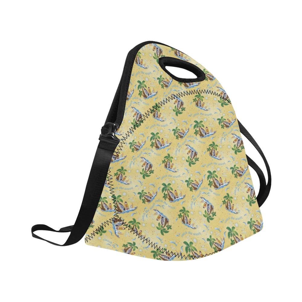 Surf Catch the Wave Design Neoprene Lunch Bag (Model 1669)(Large)-JTAMIGO.COM