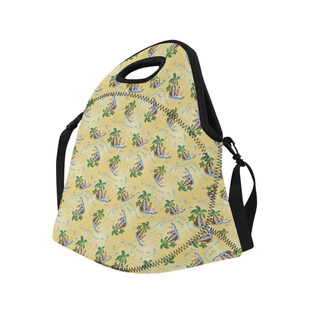 Surf Catch the Wave Design Neoprene Lunch Bag (Model 1669)(Large)-JTAMIGO.COM