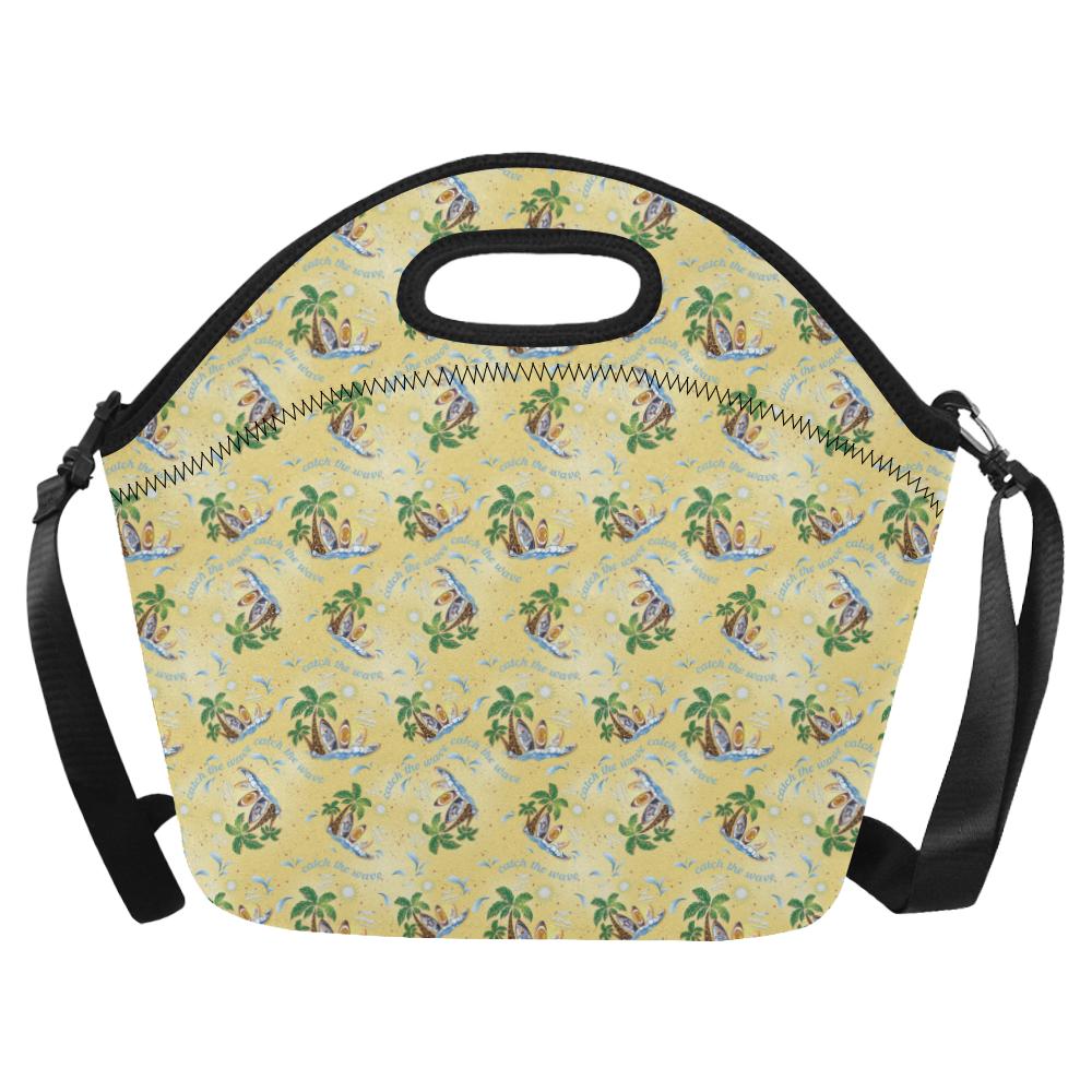 Surf Catch the Wave Design Neoprene Lunch Bag (Model 1669)(Large)-JTAMIGO.COM