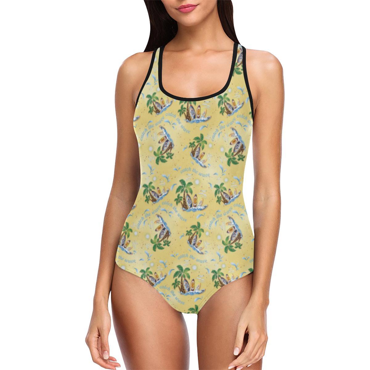 Surf Catch the Wave Design One Piece Swimsuit-JTAMIGO.COM