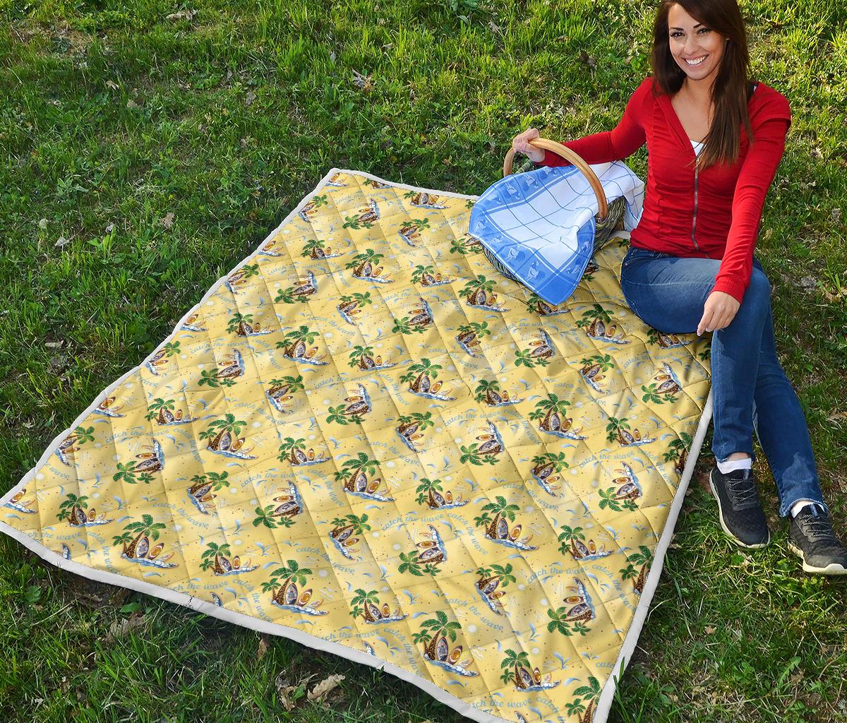 Surf Catch the Wave Design Premium Quilt-JTAMIGO.COM