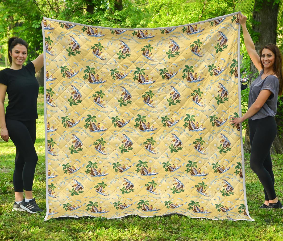 Surf Catch the Wave Design Premium Quilt-JTAMIGO.COM