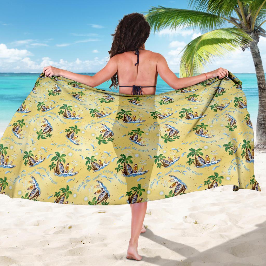 Surf Catch the Wave Design Sarong Pareo Wrap