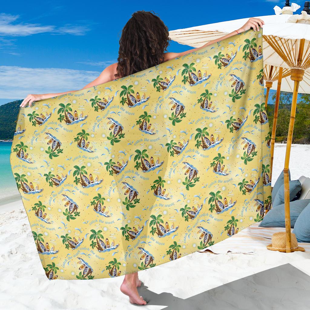 Surf Catch the Wave Design Sarong Pareo Wrap