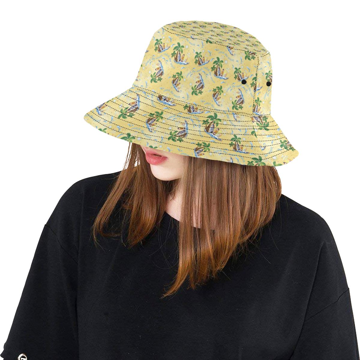 Surf Catch the Wave Design Unisex Bucket Hat