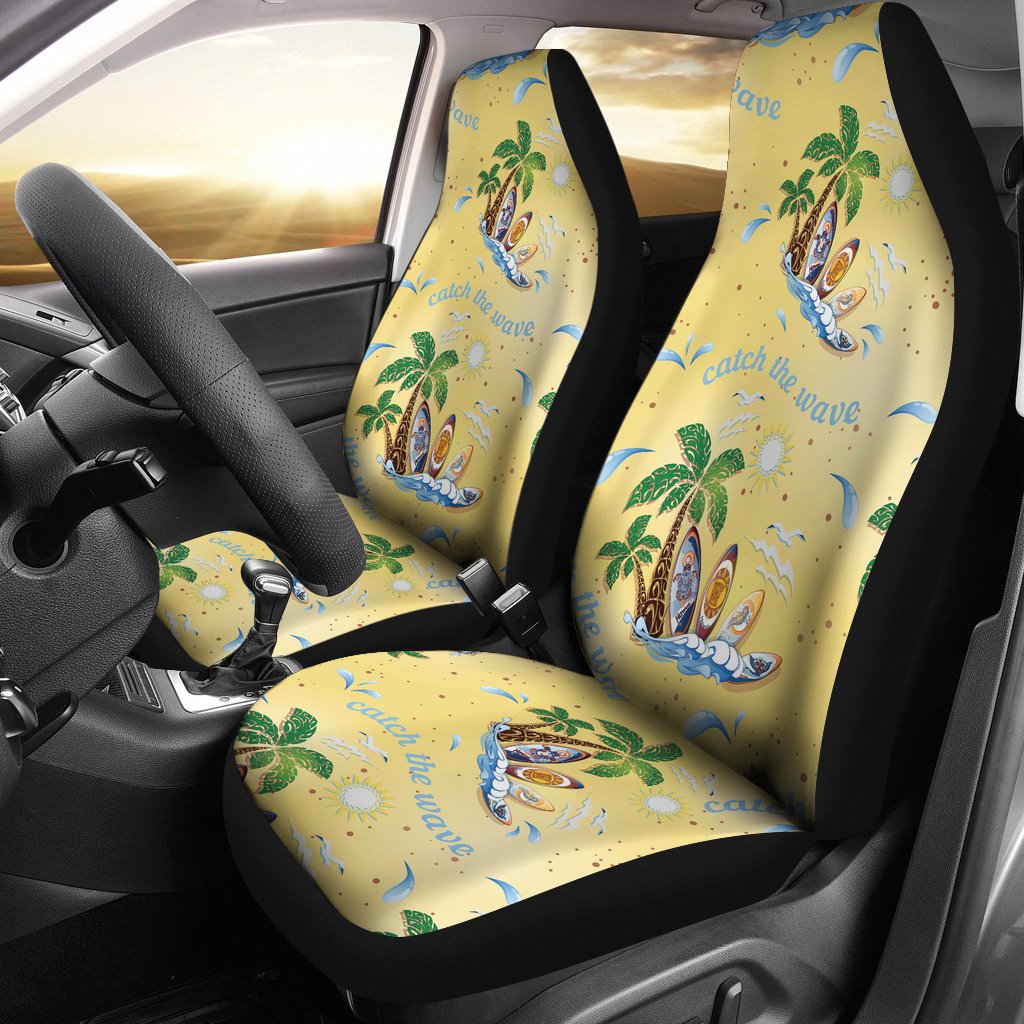Surf Catch the Wave Design Universal Fit Car Seat Covers