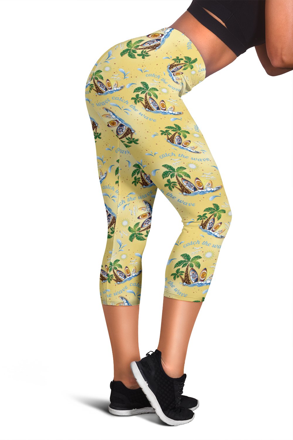 Surf Catch the Wave Design Women Capris