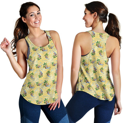 Surf Catch the Wave Design Women Racerback Tank Top