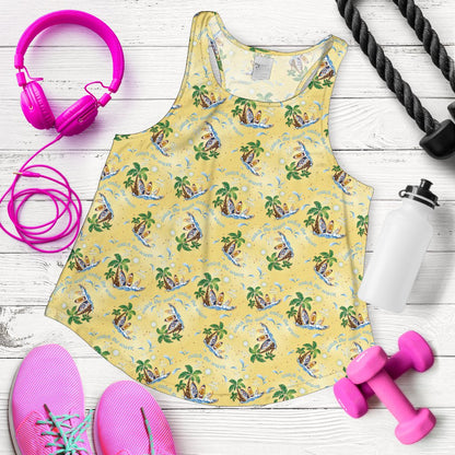 Surf Catch the Wave Design Women Racerback Tank Top