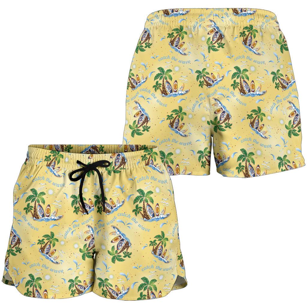Surf Catch the Wave Design Women Shorts-JTAMIGO.COM