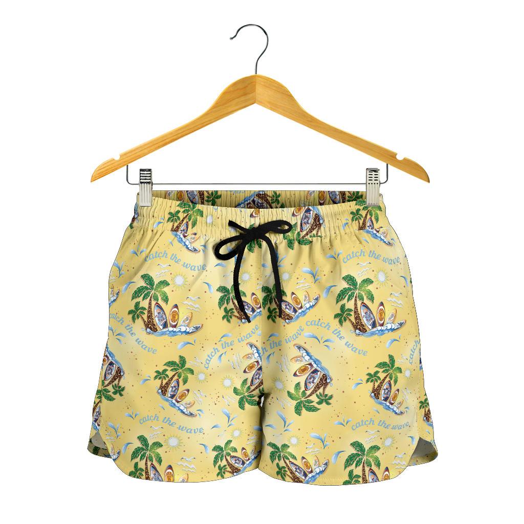 Surf Catch the Wave Design Women Shorts-JTAMIGO.COM